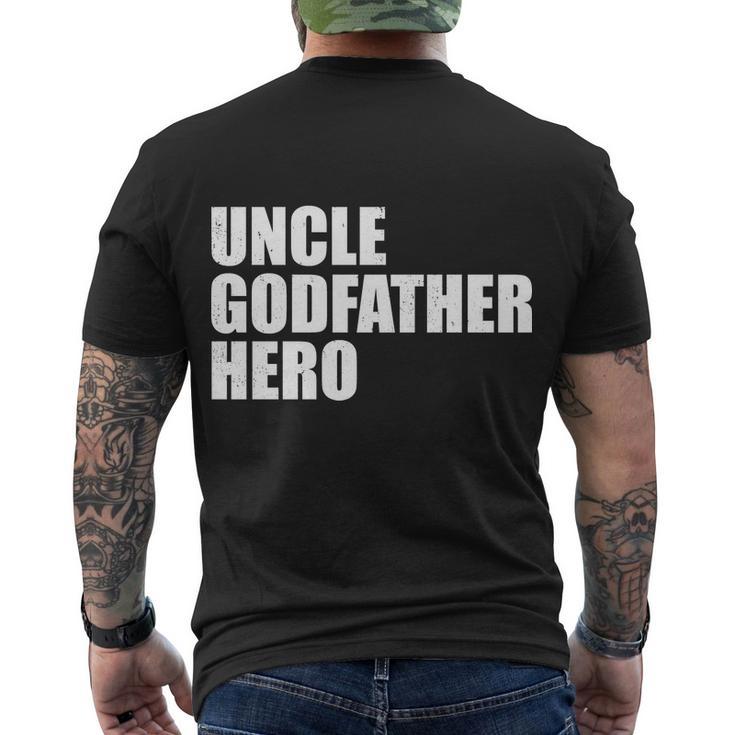 Distressed Uncle Godfather Hero Men's Crewneck Short Sleeve Back Print T-shirt