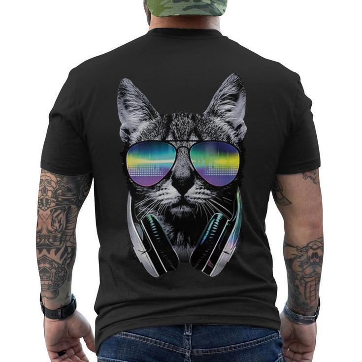 Dj Cat Tshirt Men's Crewneck Short Sleeve Back Print T-shirt