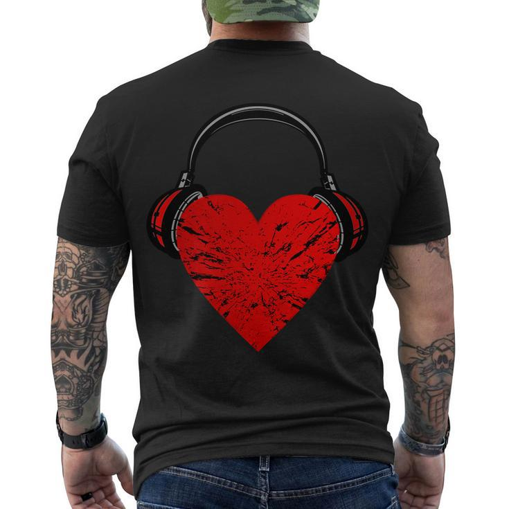 Dj Heart Music Men's Crewneck Short Sleeve Back Print T-shirt