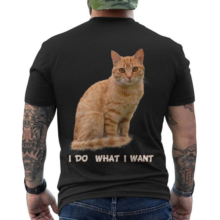 Do What I Want Funny Orange Tabby Cat Lovers Gifts Men's Crewneck Short Sleeve Back Print T-shirt