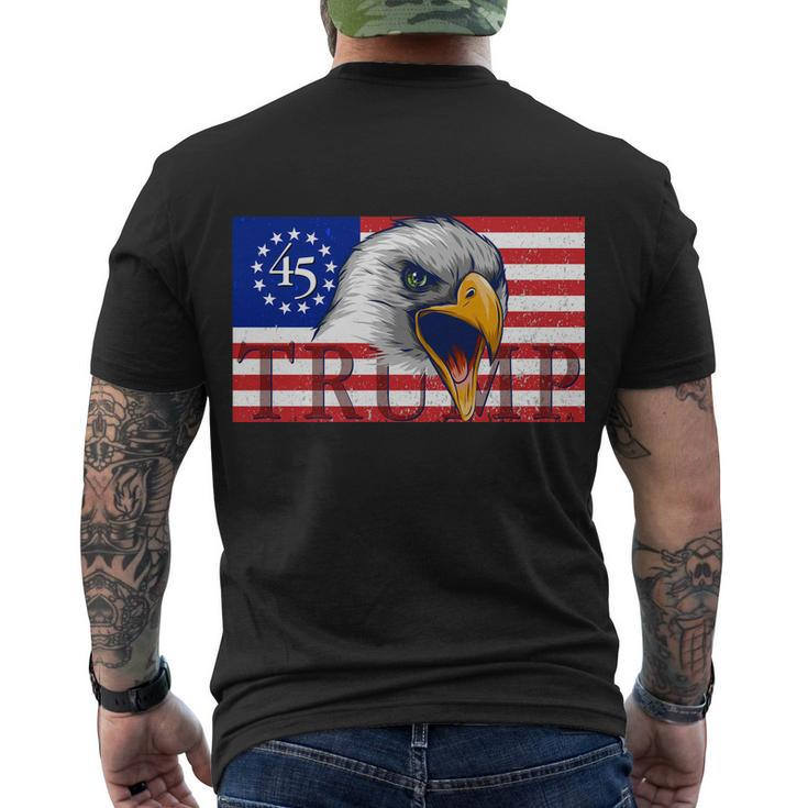 Donald Trump Eagle Betsy Ross Flag Tshirt Men's Crewneck Short Sleeve Back Print T-shirt