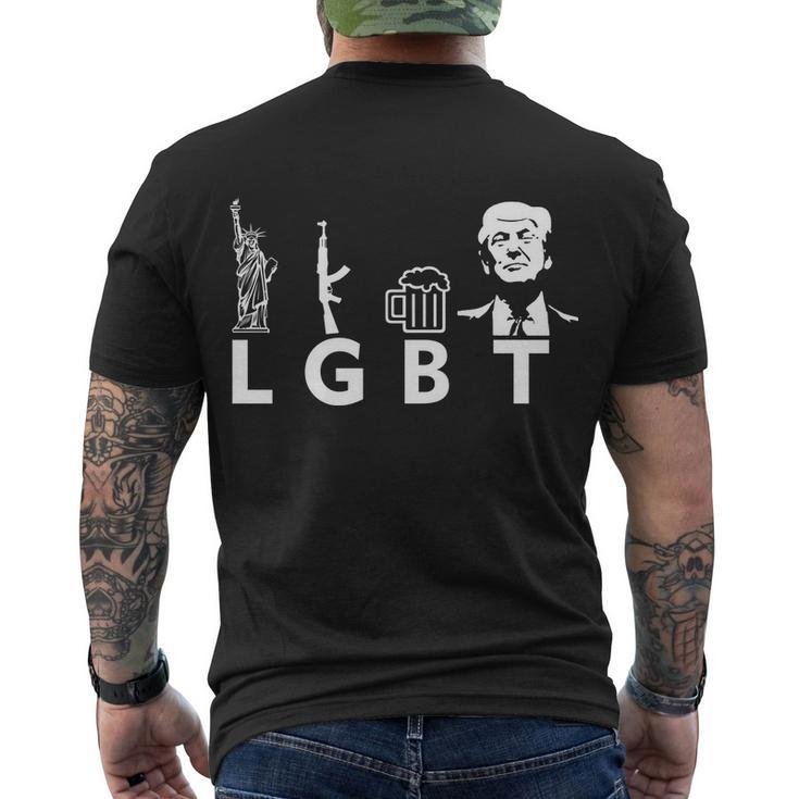 Donald Trump Lgbt Liberty Guns Beer Trump Tshirt Men's Crewneck Short Sleeve Back Print T-shirt