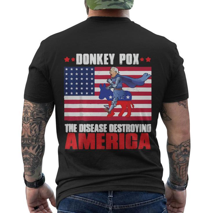 Donkey Pox The Disease Destroying America Anti Biden V2 Men's Crewneck Short Sleeve Back Print T-shirt