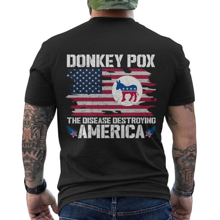 Donkey Pox The Disease Destroying America Funny Anti Biden V2 Men's Crewneck Short Sleeve Back Print T-shirt