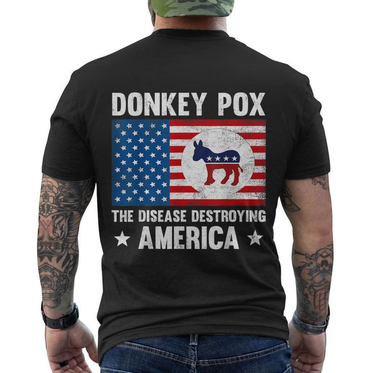 Donkey Pox The Disease Destroying America Funny Anti Biden V3 Men's Crewneck Short Sleeve Back Print T-shirt