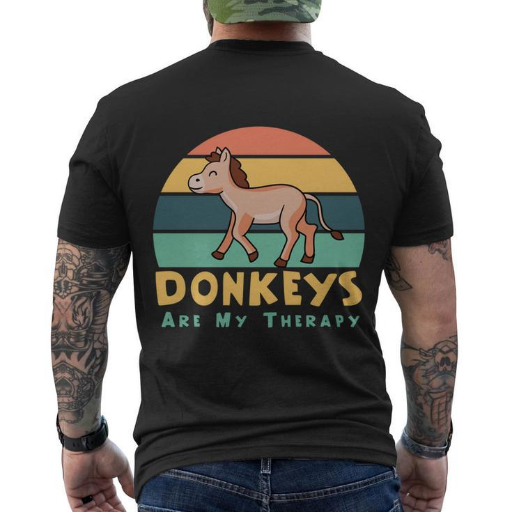 Donkeys As Therapy Funny Mule Farm Animal Gift Men's Crewneck Short Sleeve Back Print T-shirt