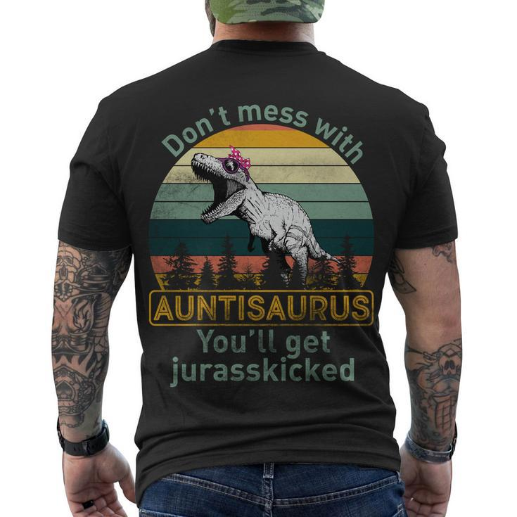 Dont Mess With Auntisaurus Tshirt Men's Crewneck Short Sleeve Back Print T-shirt