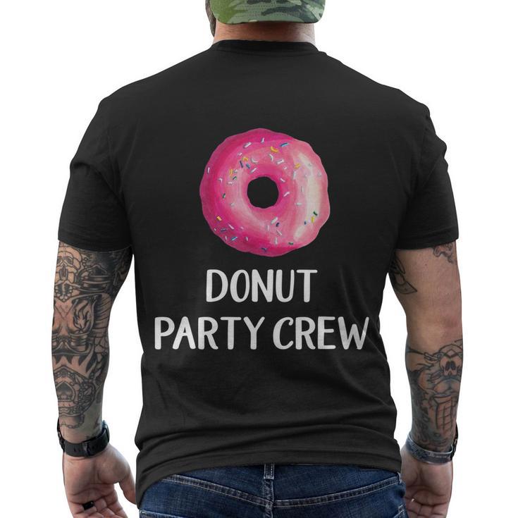 Donut Party Crew Funny Gift Donut Birthday Party Favors Men's Crewneck Short Sleeve Back Print T-shirt