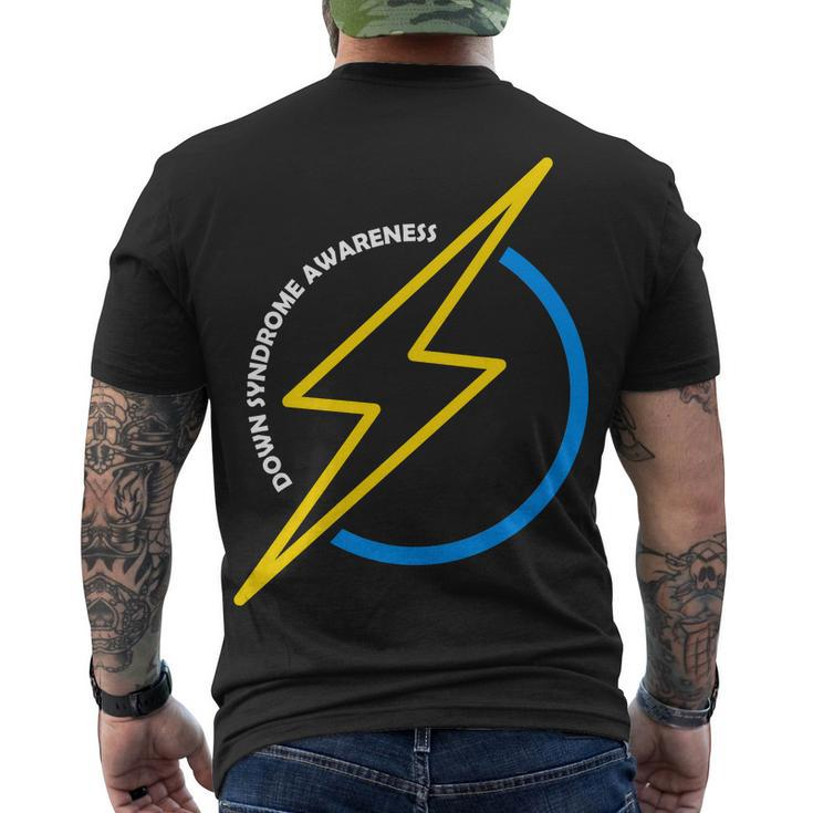 Down Syndrome Awareness Lightning Bolt Men's Crewneck Short Sleeve Back Print T-shirt