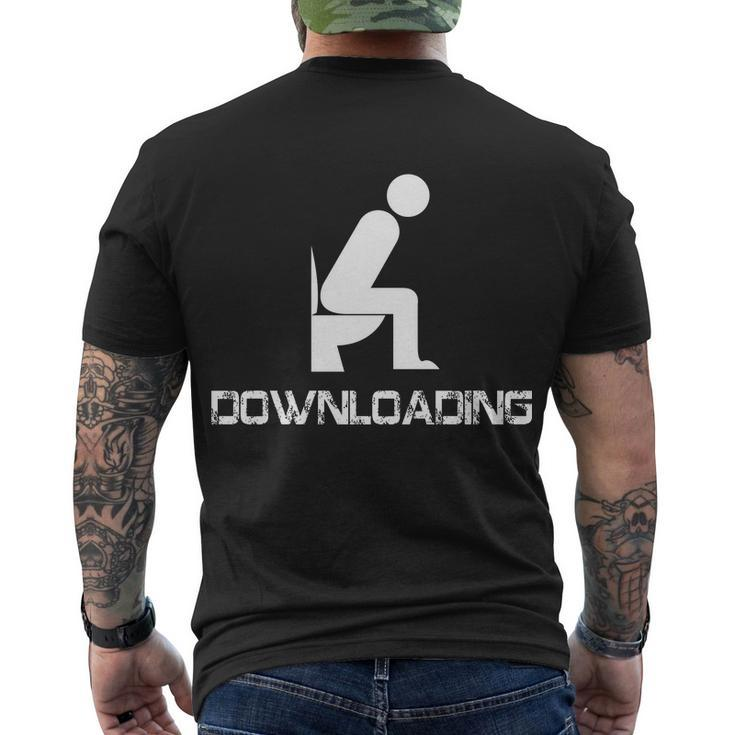 Downloading Poop Toilet Tshirt Men's Crewneck Short Sleeve Back Print T-shirt