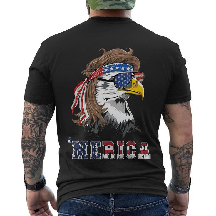 Eagle Mullet 4Th Of July American Usa Us Flag Merica Eagle Gift Men's Crewneck Short Sleeve Back Print T-shirt