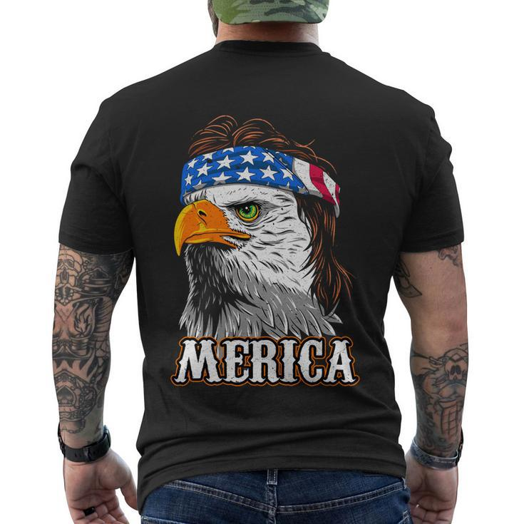 Eagle Mullet 4Th Of July Cool Gift Usa American Flag Merica Gift Men's Crewneck Short Sleeve Back Print T-shirt