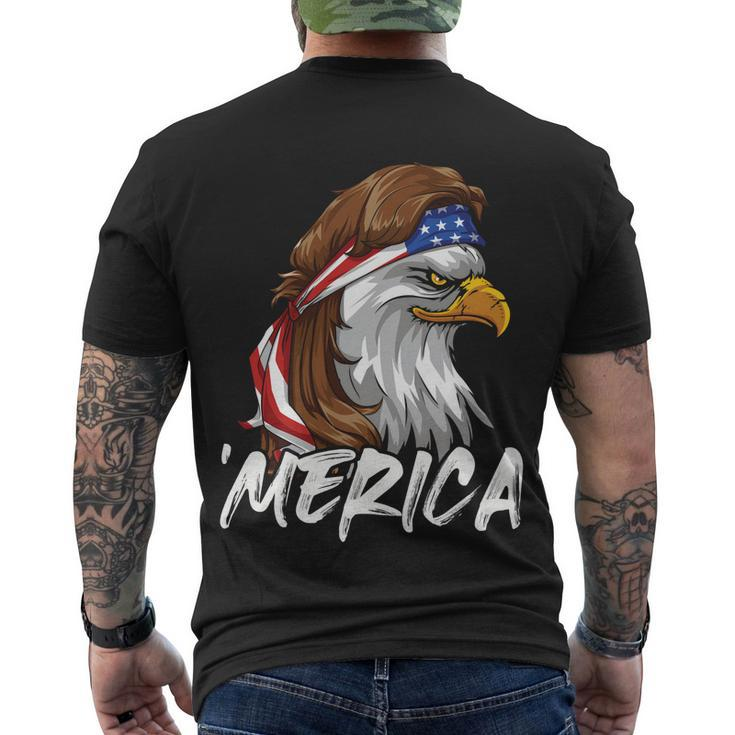 Eagle Mullet Merica 4Th Of July Usa American Flag Patriotic Great Gift Men's Crewneck Short Sleeve Back Print T-shirt
