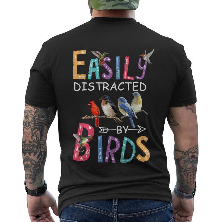 Easily Distracted By Birds Gift Funny Bird Gift V2 Men's Crewneck Short Sleeve Back Print T-shirt