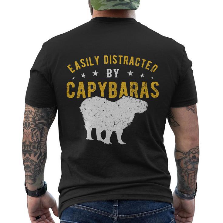 Easily Distracted By Capybaras Gift Men's Crewneck Short Sleeve Back Print T-shirt