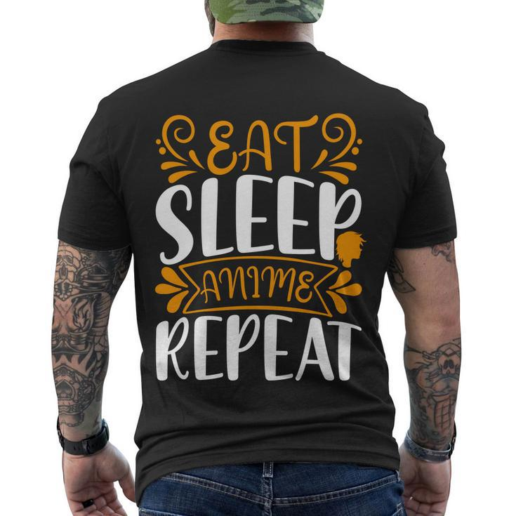 Eat Sleep Anime Repeat V2 Men's Crewneck Short Sleeve Back Print T-shirt