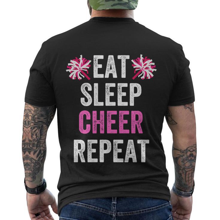 Eat Sleep Cheer Repeat Cheerleading Cute Gift Men's Crewneck Short Sleeve Back Print T-shirt