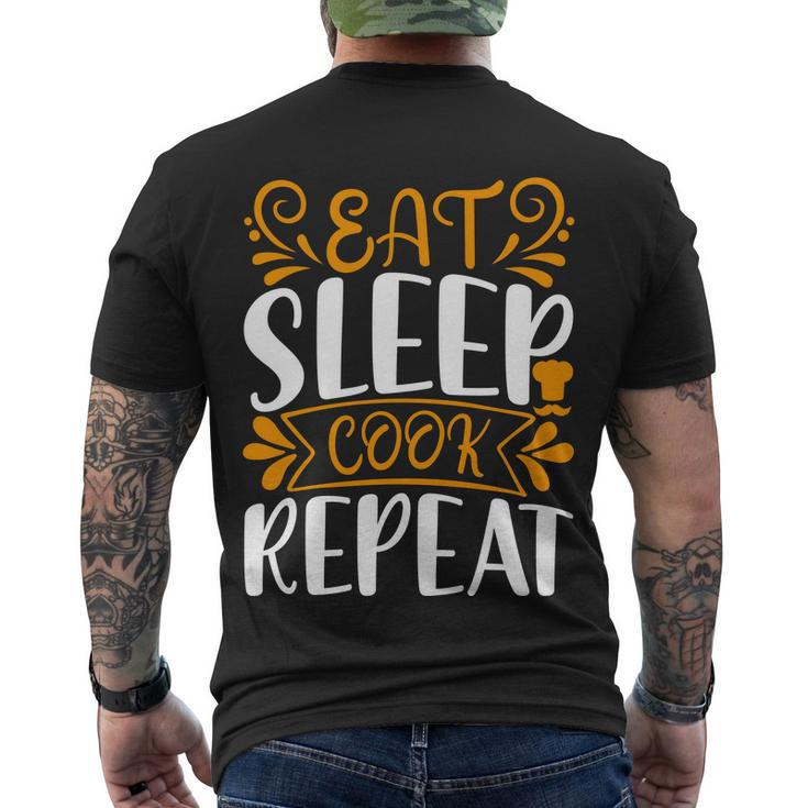 Eat Sleep Cook Repeat V2 Men's Crewneck Short Sleeve Back Print T-shirt