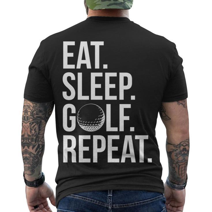 Eat Sleep Golf Repeat Tshirt Men's Crewneck Short Sleeve Back Print T-shirt