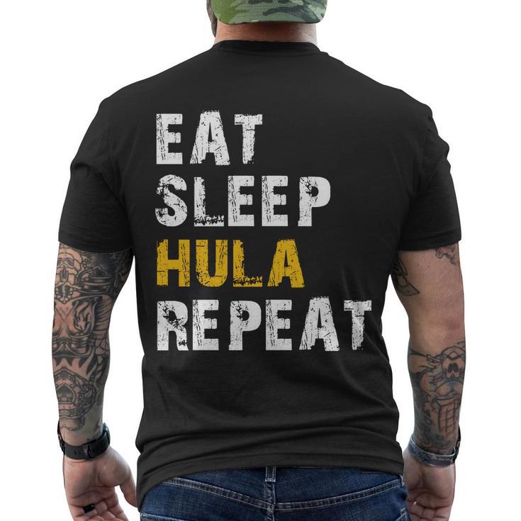 Eat Sleep Hula Hoop Repeat Men's Crewneck Short Sleeve Back Print T-shirt