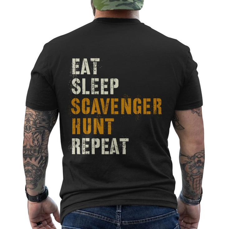 Eat Sleep Scavenger Hunt Repeat Halloween Activity Squad Cool Gift Men's Crewneck Short Sleeve Back Print T-shirt