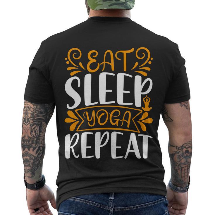 Eat Sleep Yoga Repeat V2 Men's Crewneck Short Sleeve Back Print T-shirt