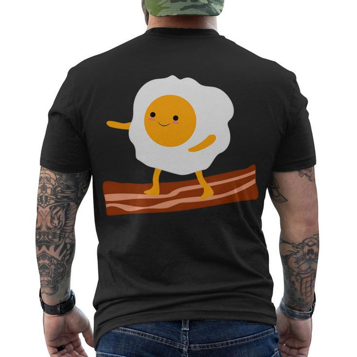 Egg Surfing On Bacon Men's Crewneck Short Sleeve Back Print T-shirt