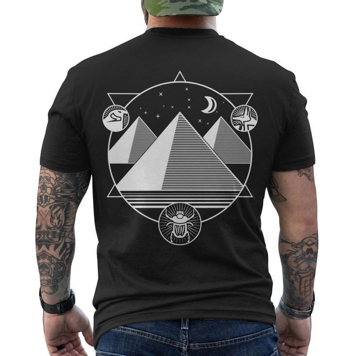 Egyptian Pyramids Emblem Tshirt Men's Crewneck Short Sleeve Back Print T-shirt