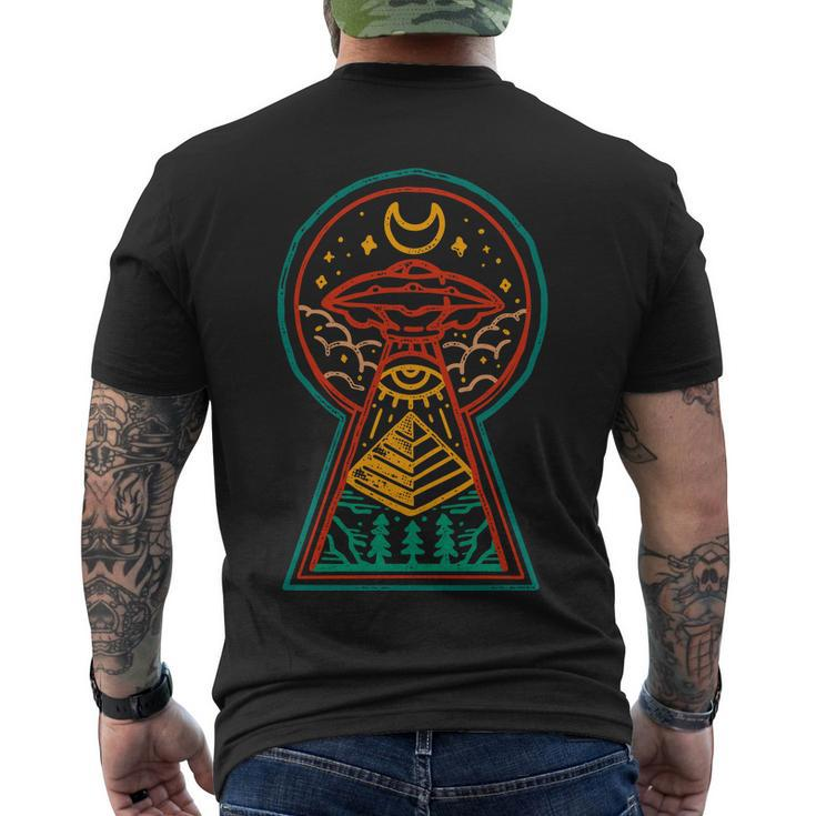 Egyptian Ufo Abduction Tshirt Men's Crewneck Short Sleeve Back Print T-shirt