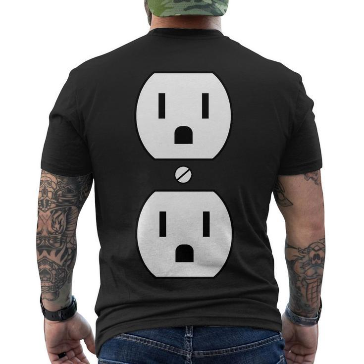 Electrial Outlet Plug Costume Men's Crewneck Short Sleeve Back Print T-shirt