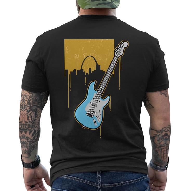 Electric Guitar Musical Instrument Men's Crewneck Short Sleeve Back Print T-shirt