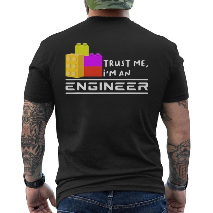 Engineer Kids Children Toy Big Building Blocks Build Builder Men's Back Print T-shirt