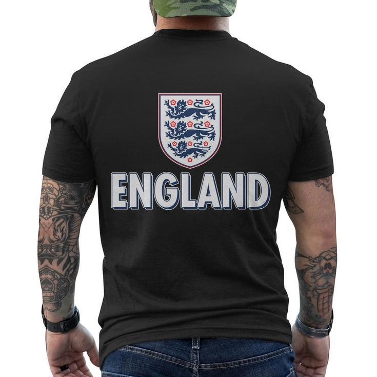 England Soccer Three Lions Flag Logo Men's Crewneck Short Sleeve Back Print T-shirt