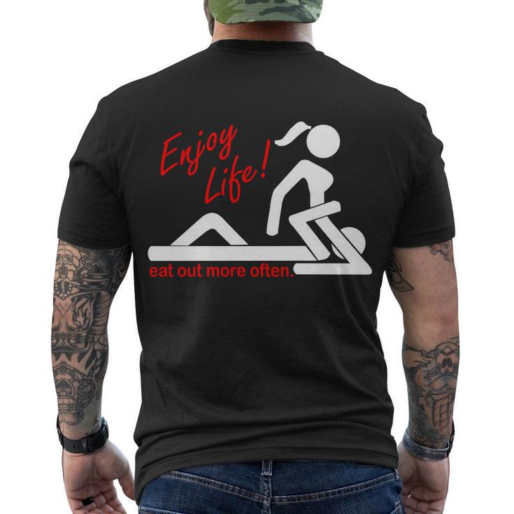 Enjoy Life Eat Out More Often Men's Crewneck Short Sleeve Back Print T-shirt