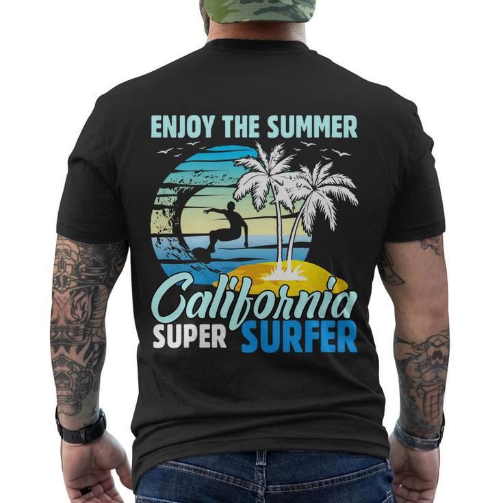 Enjoy The Summer California Super Surfer Surfing Men's Crewneck Short Sleeve Back Print T-shirt