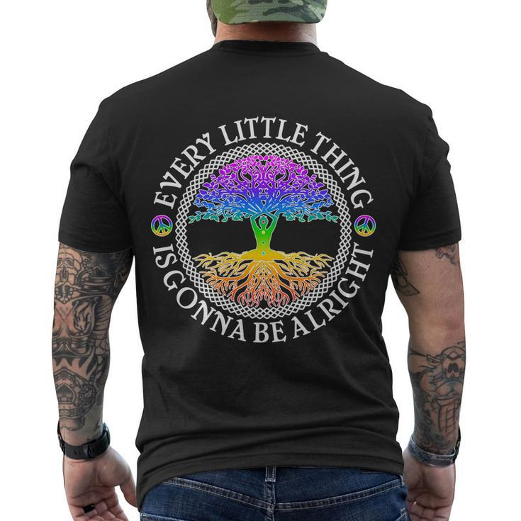 Every Little Thing Is Gonna Be Alright Yoga Tree Men's Crewneck Short Sleeve Back Print T-shirt
