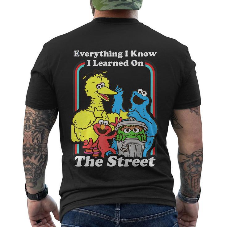 Everything I Know I Learned On The Streets Men's Crewneck Short Sleeve Back Print T-shirt