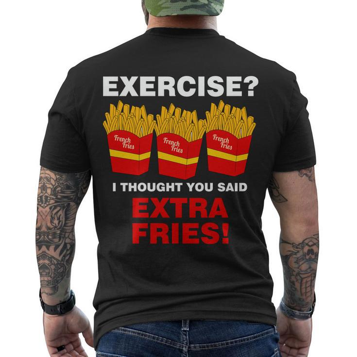 Exercise I Thought You Said French Fries Tshirt Men's Crewneck Short Sleeve Back Print T-shirt