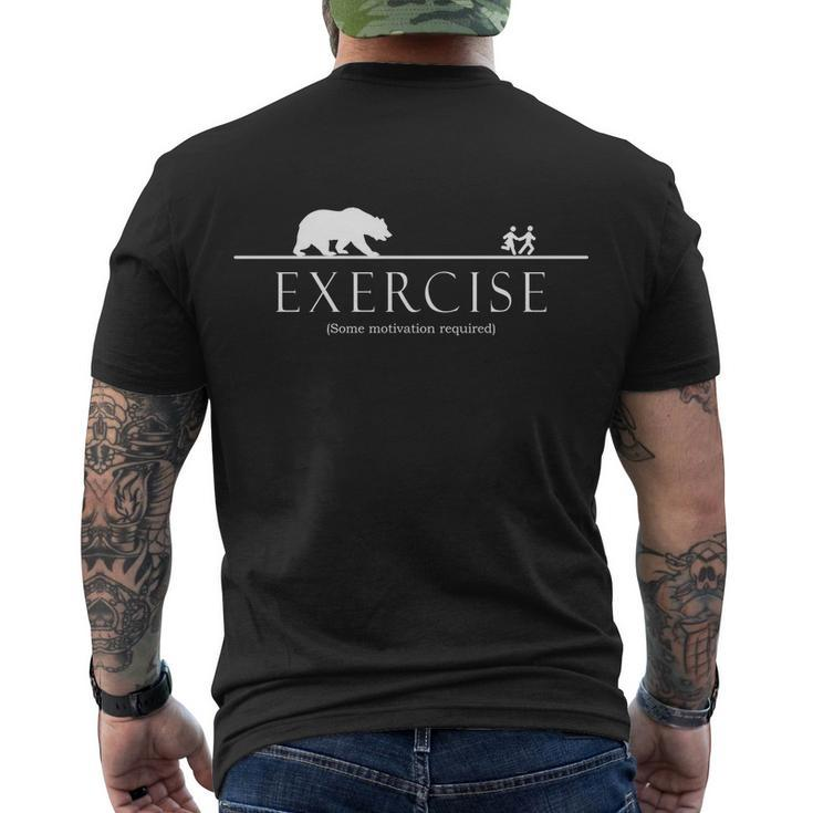 Exercise Some Motivation Required Running From Bear Tshirt Men's Crewneck Short Sleeve Back Print T-shirt