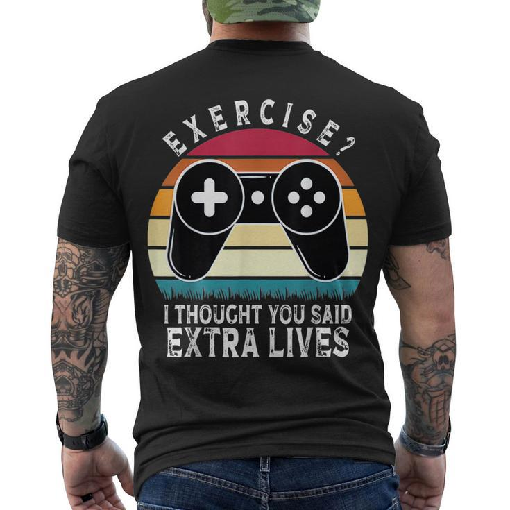 Extra Lives Video Game Controller Retro Gamer Boys V13 Men's T-shirt Back Print