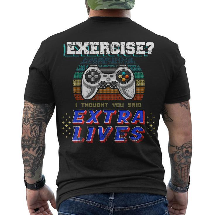 Extra Lives Video Game Controller Retro Gamer Boys V3 Men's T-shirt Back Print