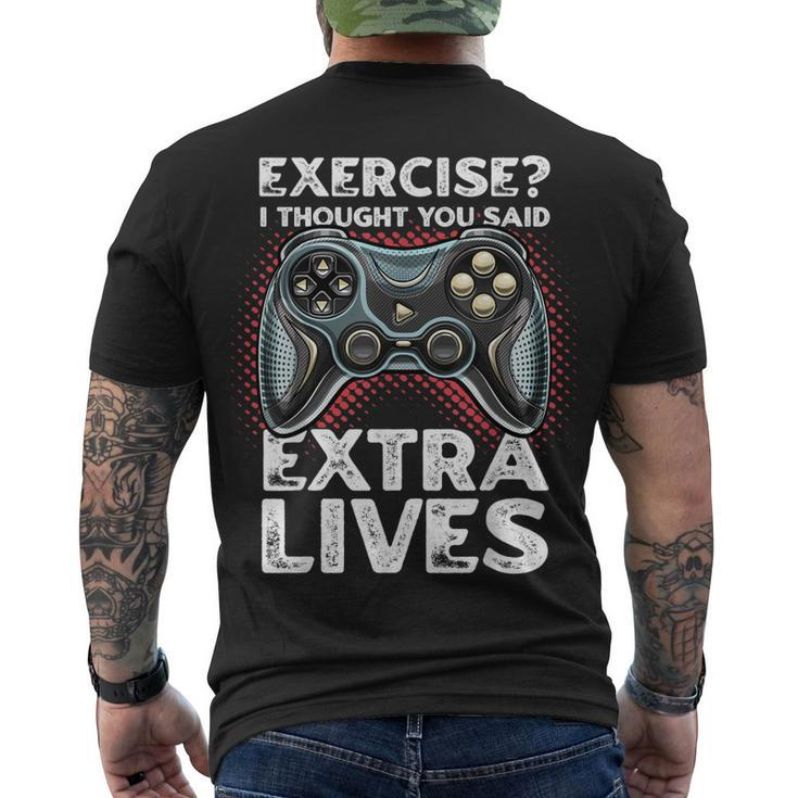 Extra Lives Video Game Controller Retro Gamer Boys V9 Men's T-shirt Back Print