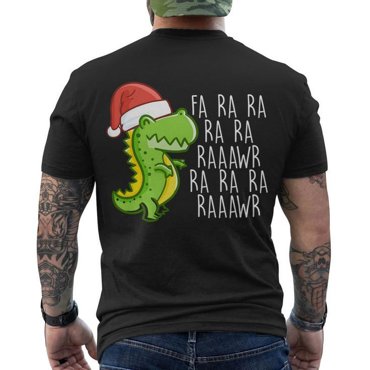 Fa Ra Ra Rawr Dinosaur Christmas Tshirt Men's Crewneck Short Sleeve Back Print T-shirt