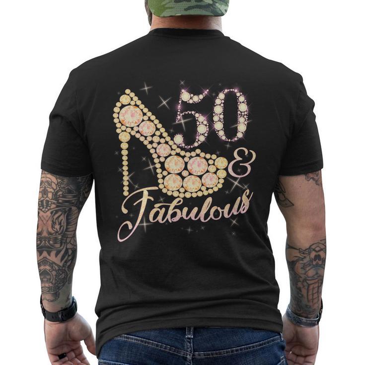 Fabulous & 50 Sparkly Heel 50Th Birthday Tshirt Men's Crewneck Short Sleeve Back Print T-shirt