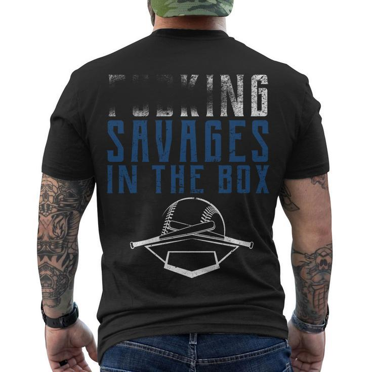 Faded Fn Savages In The Box Baseball Men's Crewneck Short Sleeve Back Print T-shirt