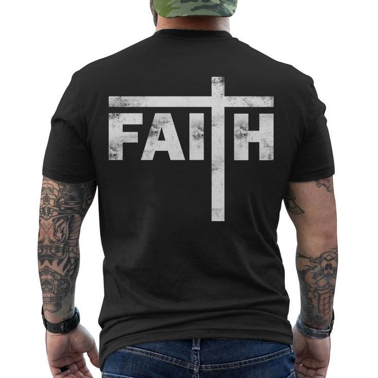 Faith Cross Logo Men's Crewneck Short Sleeve Back Print T-shirt