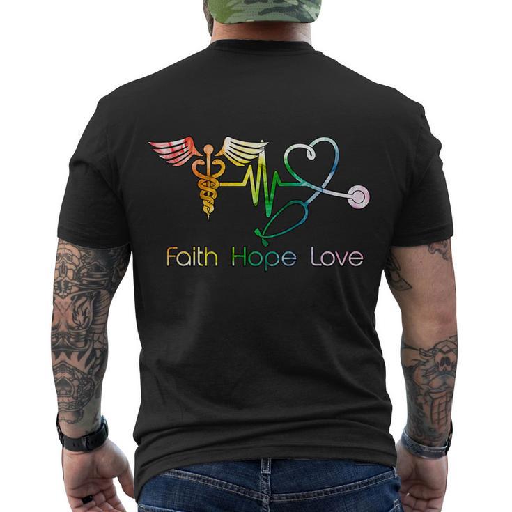 Faith Hope Love Nurse Men's Crewneck Short Sleeve Back Print T-shirt