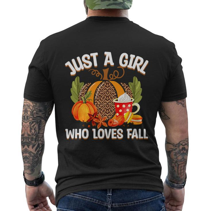Fall Plaid Leopard Pumpkin Autumn Thanksgiving Men's T-shirt Back Print