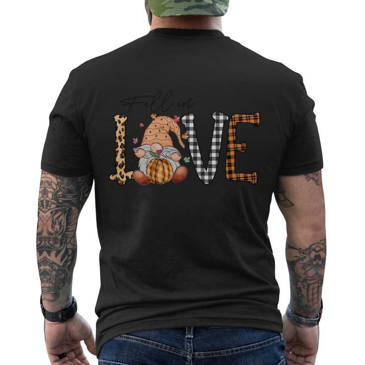 Fallin Love Thanksgiving Quote Men's Crewneck Short Sleeve Back Print T-shirt