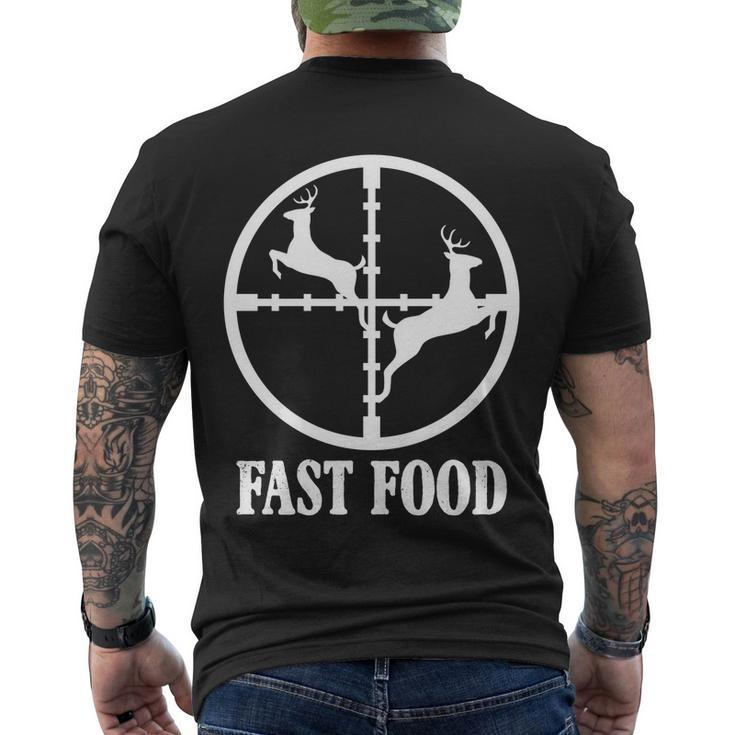 Fast Food Funny Deer Hunting Season Men's Crewneck Short Sleeve Back Print T-shirt